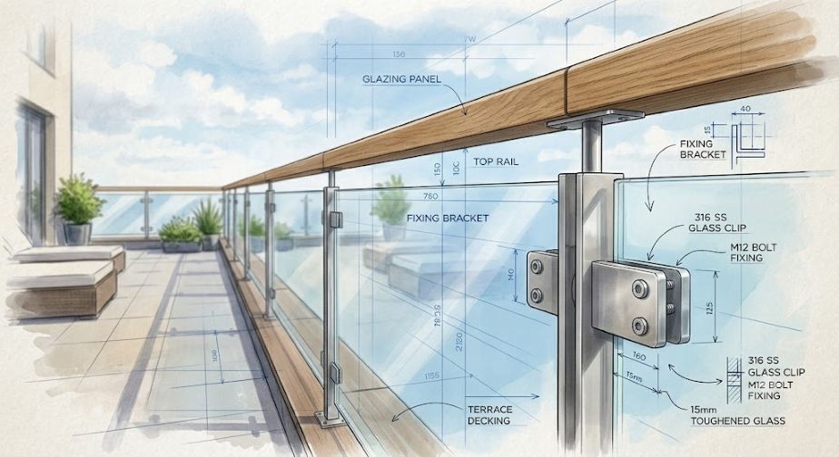 modern glass balustrade